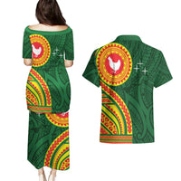 Manu'a Cession Day Couples Matching Puletasi and Hawaiian Shirt Polynesian Pattern