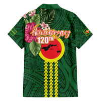 Manu'a Cession Day 120th Anniversary Family Matching Off The Shoulder Long Sleeve Dress and Hawaiian Shirt Polynesian Pattern and Hibiscus Flower LT03 - Polynesian Pride