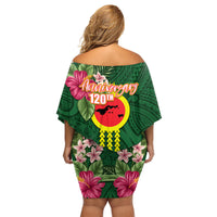 Manu'a Cession Day 120th Anniversary Family Matching Off Shoulder Short Dress and Hawaiian Shirt Polynesian Pattern and Hibiscus Flower LT03 - Polynesian Pride