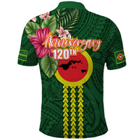 Manu'a Cession Day 120th Anniversary Polo Shirt Polynesian Pattern and Hibiscus Flower
