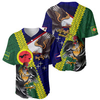 Manu'a Island and American Samoa Baseball Jersey Rooster and Eagle Mascot
