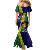 Manu'a Island and American Samoa Family Matching Mermaid Dress and Hawaiian Shirt Rooster and Eagle Mascot LT03 - Polynesian Pride