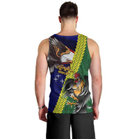 Manu'a Island and American Samoa Men Tank Top Rooster and Eagle Mascot
