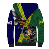 Manu'a Island and American Samoa Sherpa Hoodie Rooster and Eagle Mascot