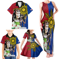 Philippines Lapu-Lapu Family Matching Tank Maxi Dress and Hawaiian Shirt Filipino Sun Tattoo With Yakan Pattern LT03 - Polynesian Pride