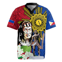 Philippines Lapu-Lapu Rugby Jersey Filipino Sun Tattoo With Yakan Pattern