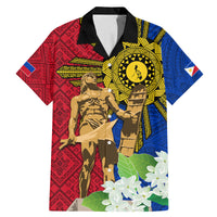 Philippines Lapu Lapu King Jasmine Flowers Family Matching Mermaid Dress and Hawaiian Shirt Filipino Sun Tattoo LT03 Dad's Shirt - Short Sleeve Red - Polynesian Pride