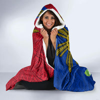 Philippines Lapu Lapu King Jasmine Flowers Hooded Blanket Filipino Sun Tattoo