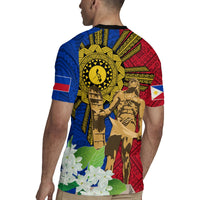 Philippines Lapu Lapu King Jasmine Flowers Rugby Jersey Filipino Sun Tattoo LT03 - Polynesian Pride