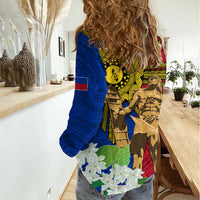 Philippines Lapu Lapu King Jasmine Flowers Women Casual Shirt Filipino Sun Tattoo