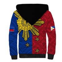 Philippines Sun Batok Tattoo Sherpa Hoodie Polynesian and Yakan Pattern LT03 - Polynesian Pride