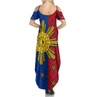Philippines Sun Batok Tattoo Summer Maxi Dress Polynesian and Yakan Pattern LT03 - Polynesian Pride