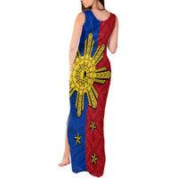 Philippines Sun Batok Tattoo Tank Maxi Dress Polynesian and Yakan Pattern LT03 - Polynesian Pride