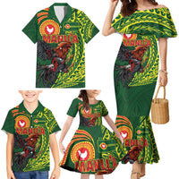 Proud of Manu'a Islands Family Matching Mermaid Dress and Hawaiian Shirt Rooster and Polynesian Art Wing Style LT03 - Polynesian Pride