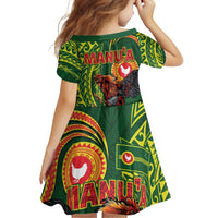 Proud of Manu'a Islands Family Matching Off Shoulder Maxi Dress and Hawaiian Shirt Rooster and Polynesian Art Wing Style LT03 - Polynesian Pride