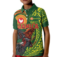 Proud of Manu'a Islands Kid Polo Shirt Rooster and Polynesian Art Wing Style