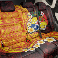 Tonga Culture Back Car Seat Cover Ngatu Pattern with Plumeria and Hibiscus LT03 - Polynesian Pride