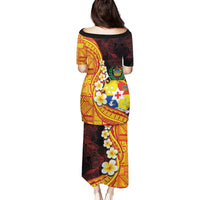 Tonga Culture Family Matching Puletasi and Hawaiian Shirt Ngatu Pattern with Plumeria and Hibiscus LT03 - Polynesian Pride