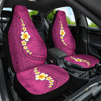 Polynesian Hibiscus and Plumeria with Tapa Pattern Car Seat Cover Pink Color LT03 One Size Pink - Polynesian Pride