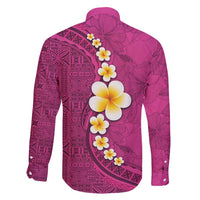 Polynesian Hibiscus and Plumeria with Tapa Pattern Family Matching Mermaid Dress and Hawaiian Shirt Pink Color LT03 - Polynesian Pride