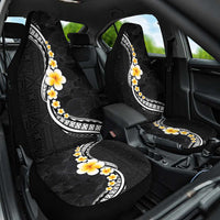 Pacific Hibiscus and Plumeria with Tapa Pattern Car Seat Cover Black Color LT03 One Size Black - Polynesian Pride