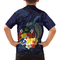 Tonga Vava'u Humpback Whale Blue Water Family Matching Puletasi and Hawaiian Shirt Polynesian Hibiscus Flowers LT03 - Polynesian Pride