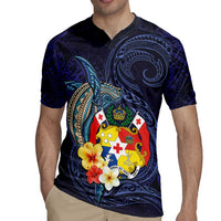 Tonga Vava'u Humpback Whale Blue Water Rugby Jersey Polynesian Hibiscus Flowers