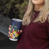 Tonga Vava'u Humpback Whale Blue Water Tumbler Cup Polynesian Hibiscus Flowers LT03 - Polynesian Pride
