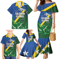 Solomon Islands Polynesian Tribal Shark and Crocodile Family Matching Mermaid Dress and Hawaiian Shirt LT03 - Polynesian Pride