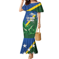 Solomon Islands Polynesian Tribal Shark and Crocodile Mermaid Dress LT03 Women Blue - Polynesian Pride