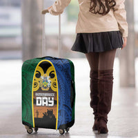 Solomon Islands Remembrance Day Luggage Cover Lest We Forget and Polynesian Tattoo Pattern