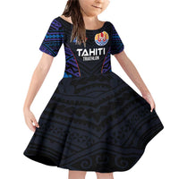 Personalised Tahiti Triathlon Polynesian Pattern Family Matching Off Shoulder Short Dress and Hawaiian Shirt