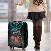 Personalized New Zealand Christmas Luggage Cover Maori Santa Pikorua and Pohutukawa Meri Kirihimete LT03 - Polynesian Pride