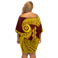 Tonga High School Family Matching Off Shoulder Short Dress and Hawaiian Shirt Traditional Ngatu and Polynesian Pattern LT03 - Polynesian Pride