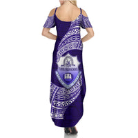 Tonga Tupou High School Summer Maxi Dress Traditional Ngatu and Polynesian Pattern LT03 - Polynesian Pride