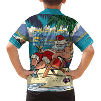 Mele Kalikimaka Hawaii It's 5 o'clock Somewhere Hawaiian Shirt Funny Lazy Santa Claus Chilling with Cocktail - Polynesian Pride