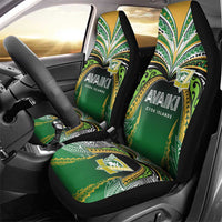 Cook Islands Rugby League Car Seat Cover Avaiki Tatau Tribal Motifs Black Color LT03 - Polynesian Pride