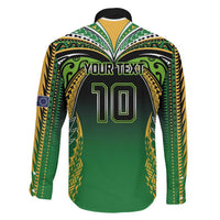 Custom Cook Islands Rugby League Family Matching Short Sleeve Bodycon Dress and Hawaiian Shirt Avaiki Tatau Tribal Motifs Black Color LT03 - Polynesian Pride