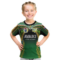 Custom Cook Islands Rugby League Kid T Shirt Avaiki Tatau Tribal Motifs Black Color LT03 Black - Polynesian Pride