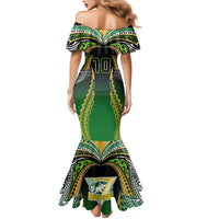 Custom Cook Islands Rugby League Mermaid Dress Avaiki Tatau Tribal Motifs Black Color LT03 - Polynesian Pride
