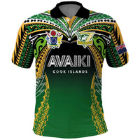 Custom Cook Islands Rugby League Polo Shirt Avaiki Tatau Tribal Motifs Black Color LT03 Black - Polynesian Pride