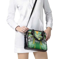 Cook Islands Rugby League Shoulder Handbag Avaiki Tatau Tribal Motifs Black Color - Polynesian Pride