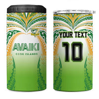 Custom Cook Islands Rugby League 4 in 1 Can Cooler Tumbler Avaiki Tatau Tribal Motifs White Color LT03 One Size: 16 oz White - Polynesian Pride