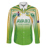 Custom Cook Islands Rugby League Family Matching Mermaid Dress and Hawaiian Shirt Avaiki Tatau Tribal Motifs White Color LT03 Dad's Shirt - Long Sleeve White - Polynesian Pride