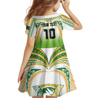 Custom Cook Islands Rugby League Family Matching Off Shoulder Maxi Dress and Hawaiian Shirt Avaiki Tatau Tribal Motifs White Color LT03 - Polynesian Pride