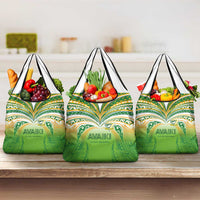 Cook Islands Rugby League Grocery Bag Avaiki Tatau Tribal Motifs White Color - Polynesian Pride