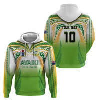 Custom Cook Islands Rugby League Zip Hoodie Avaiki Tatau Tribal Motifs White Color LT03 - Polynesian Pride