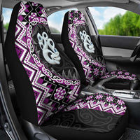 Purple Taniko Motif Aotearoa Manaia and Silver Fern Car Seat Cover