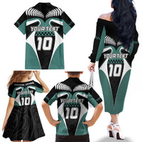 Custom New Zealand Bicycle 2025 Family Matching Off The Shoulder Long Sleeve Dress and Hawaiian Shirt LT03 - Polynesian Pride