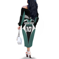 Custom New Zealand Bicycle 2025 Family Matching Off The Shoulder Long Sleeve Dress and Hawaiian Shirt LT03 - Polynesian Pride